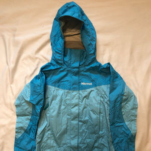 Marmot Light Blue Waterproof Rain Jacket